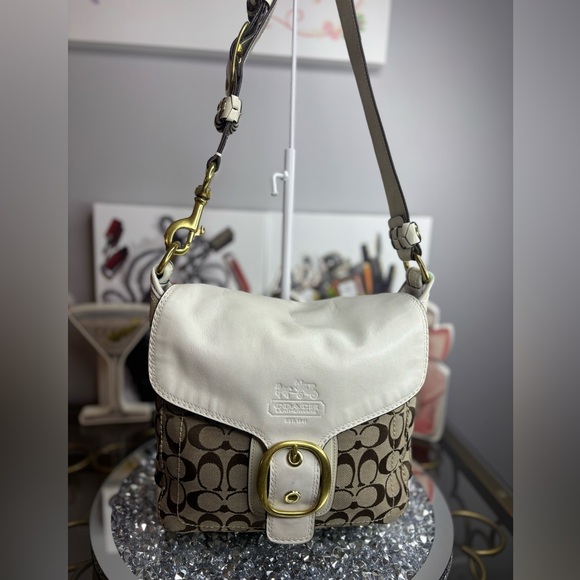 Coach Handbags - Coach 2007 Bleeker Signature Canvas and Leather Flap Shoulder Bag EUC